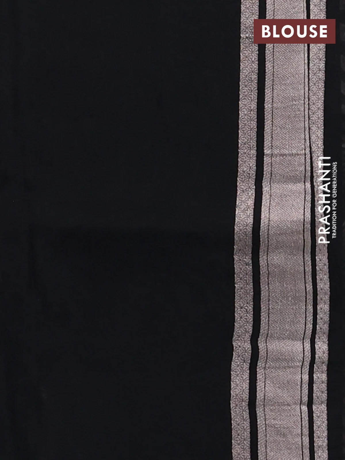 Banarasi katan silk saree black with allover zari woven brocade weaves and zari woven butta border - Image 3