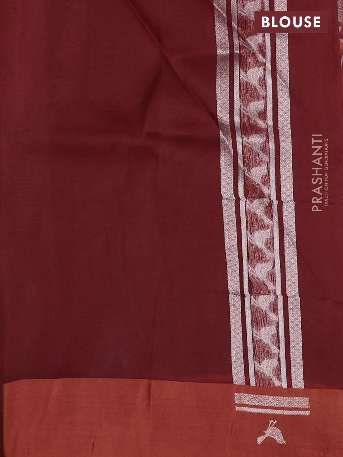 Banarasi katan silk saree brown with allover zari woven brocade weaves and zari woven butta border - Image 3