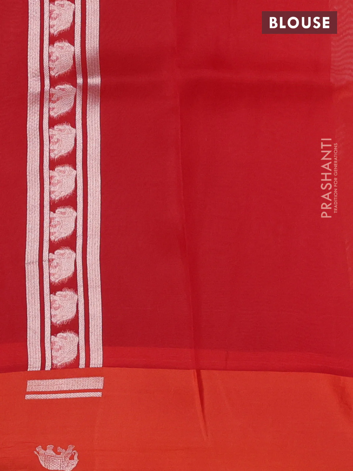 Banarasi katan silk saree orange with allover zari woven brocade weaves and zari woven butta border - Image 3
