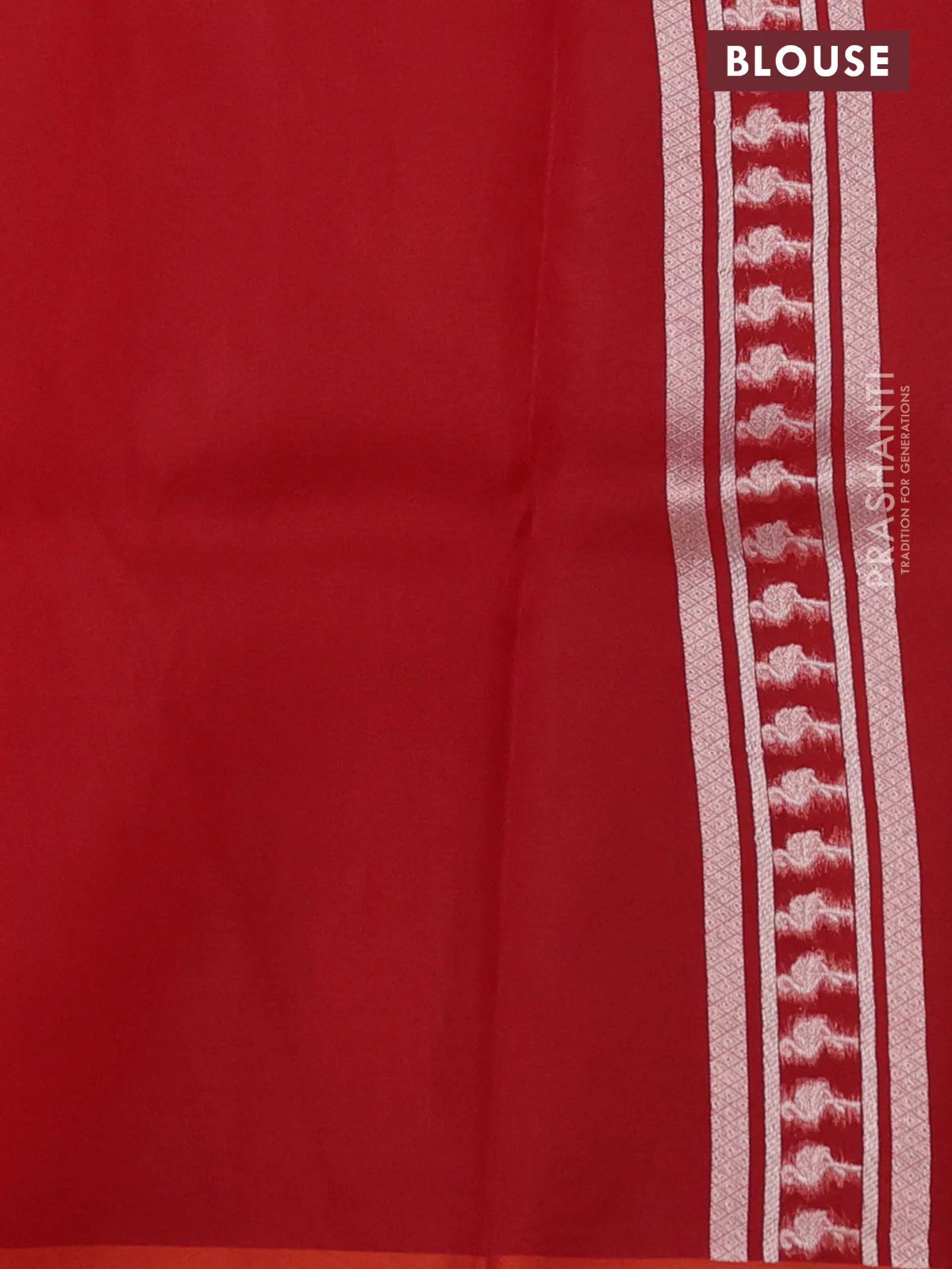 Banarasi katan silk saree orange with allover zari woven brocade weaves and zari woven butta border - Image 3
