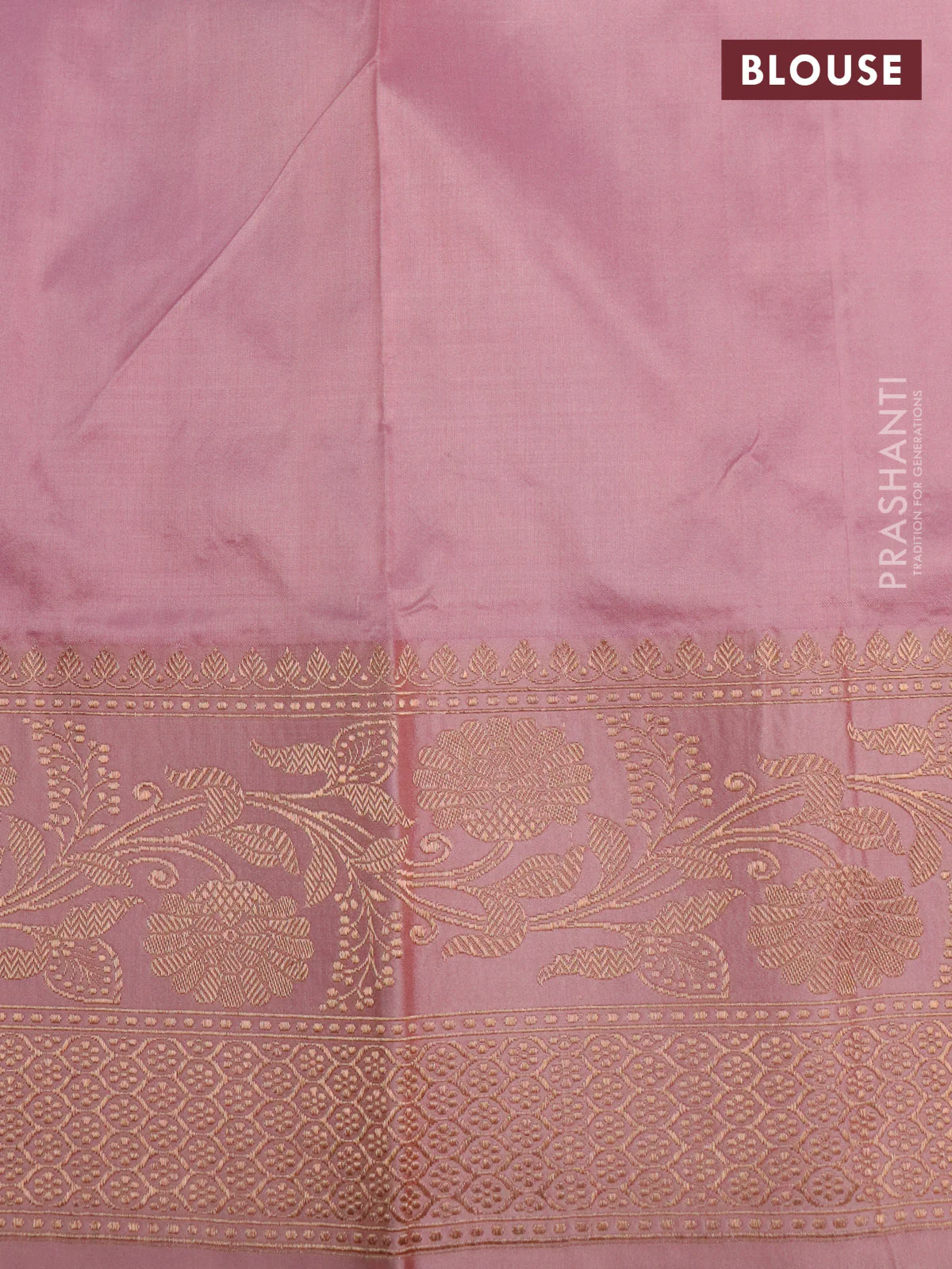 Banarasi katan silk saree purple and pastel pink with zari woven buttas and floral zari woven border - Image 4
