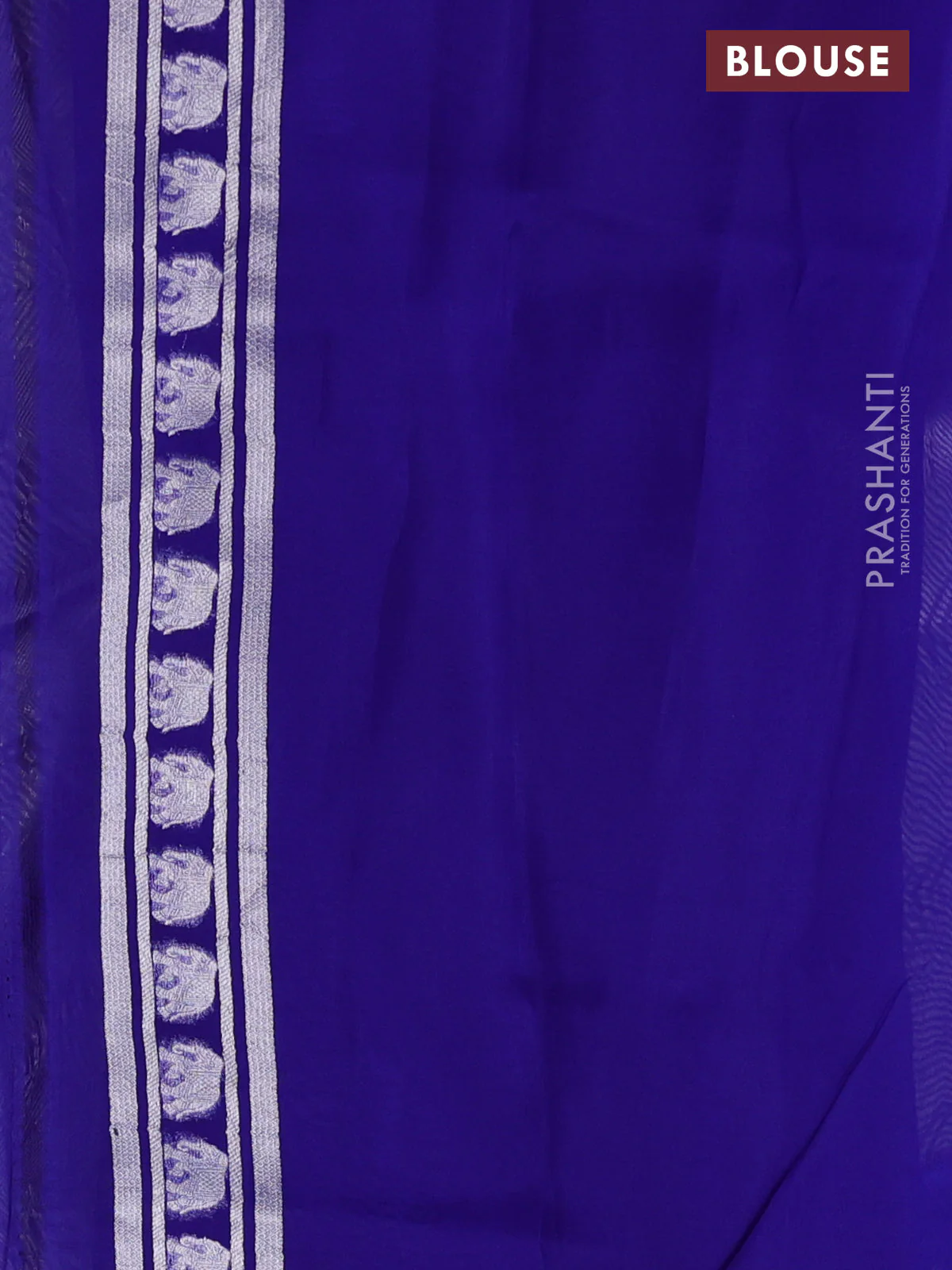 Banarasi katan silk saree royal blue with allover zari woven brocade weaves and zari woven butta border - Image 3