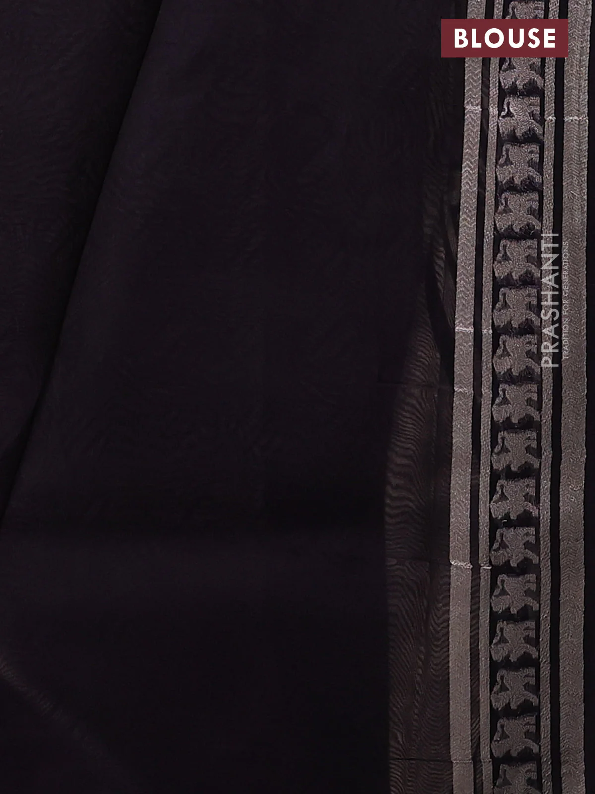 Banarasi katan silk saree violet with allover silver zari woven brocade weaves and zari woven butta border - Image 3