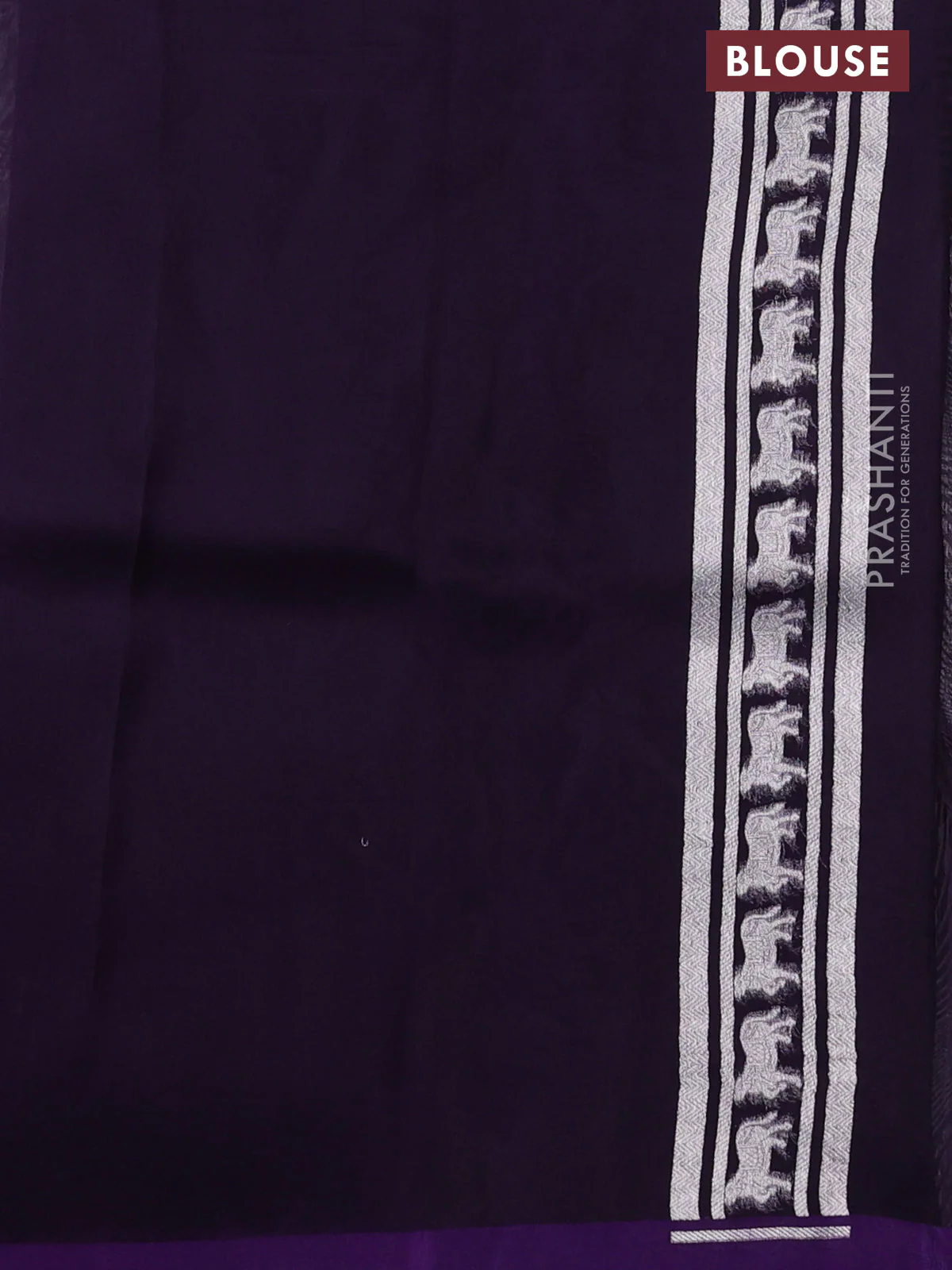 Banarasi katan silk saree violet with allover zari woven brocade weaves and zari woven butta border - Image 3