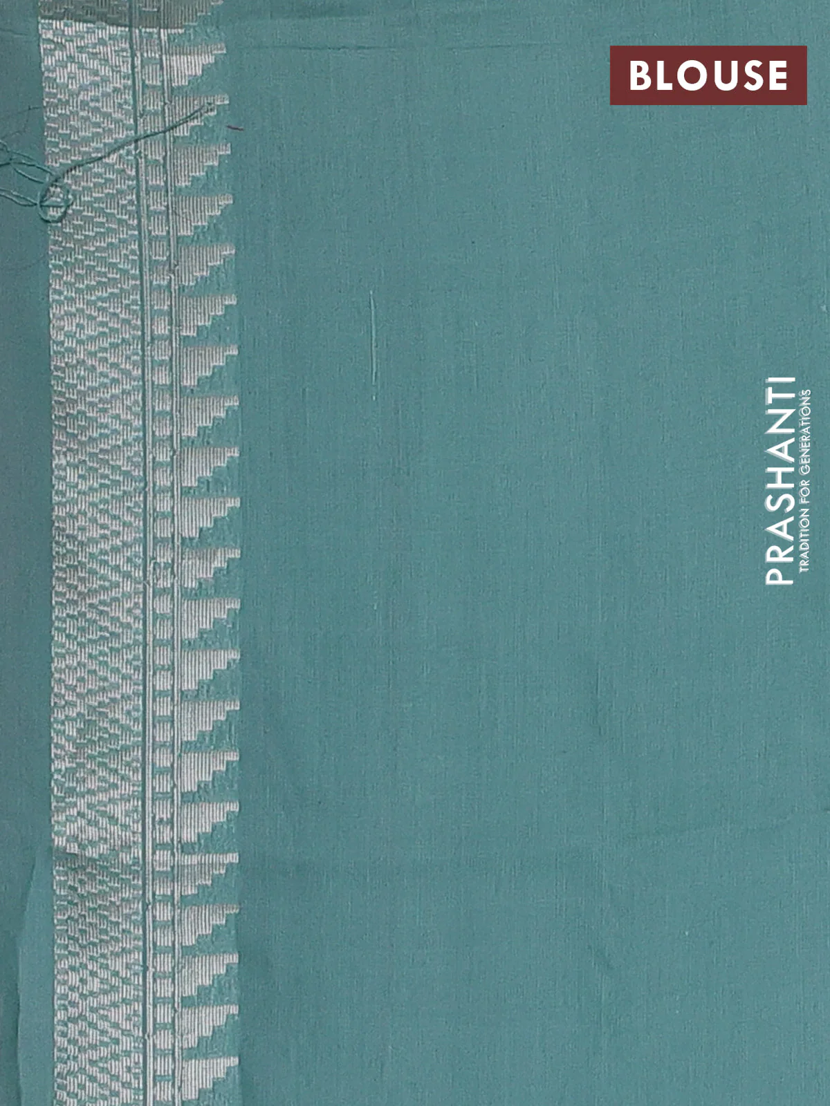 Banarasi Kora silk saree peach pink and teal green shade with allover jamdhani weaving - Image 4
