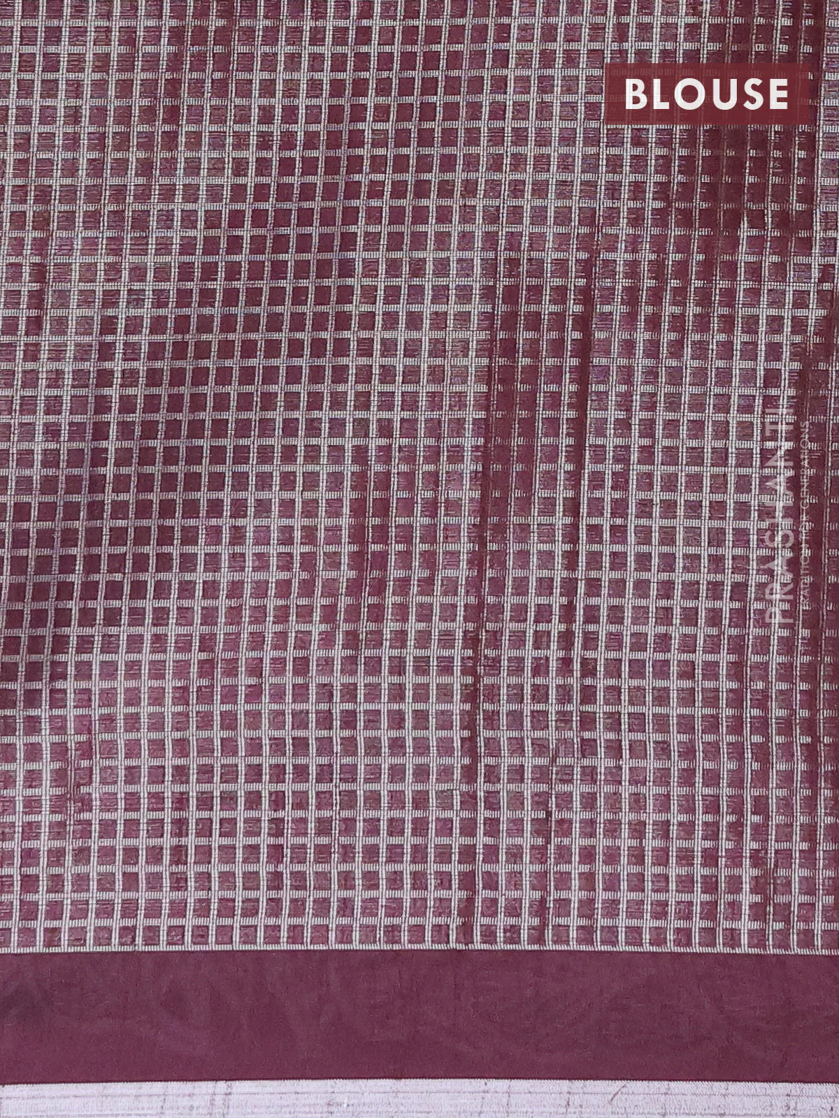Banarasi matka tissue saree wine shade with allover zari woven brocade weaves and leaf design silver zari woven border - Image 3