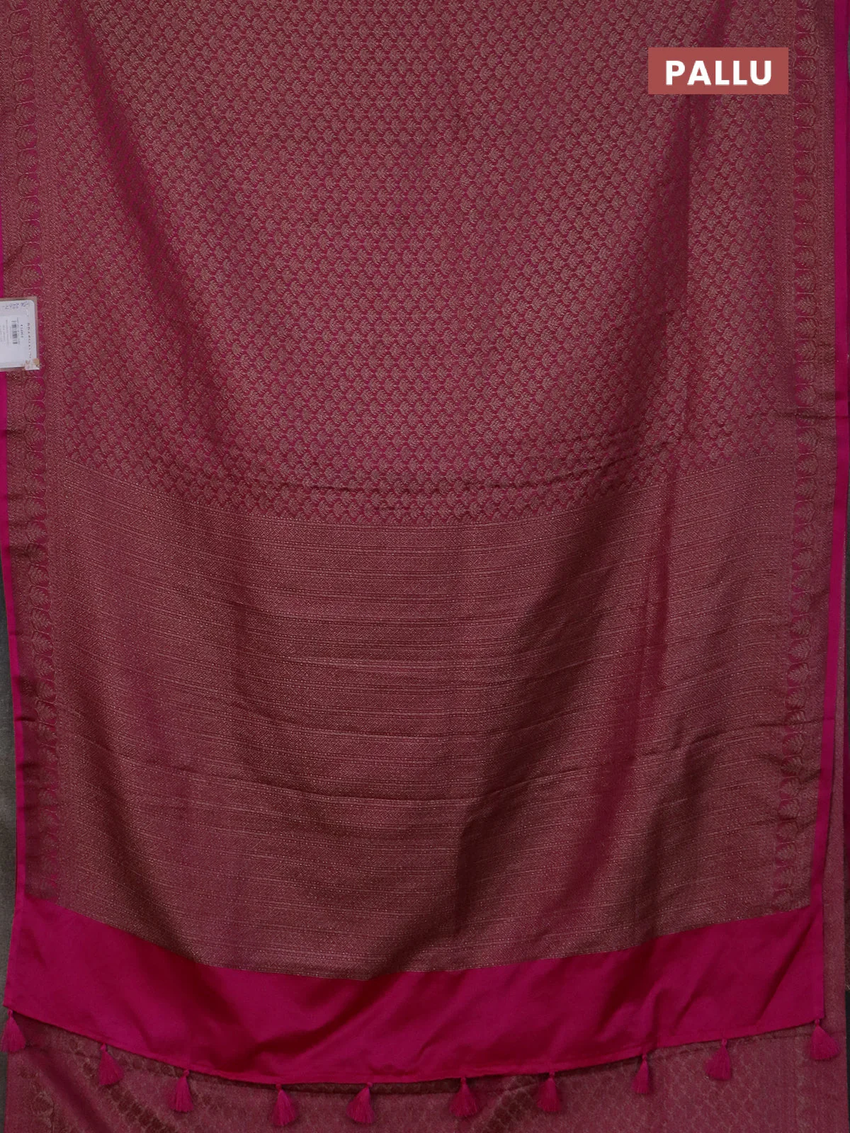 Banarasi mushru saree pink with allover thread & zari weaves and woven border - Image 3