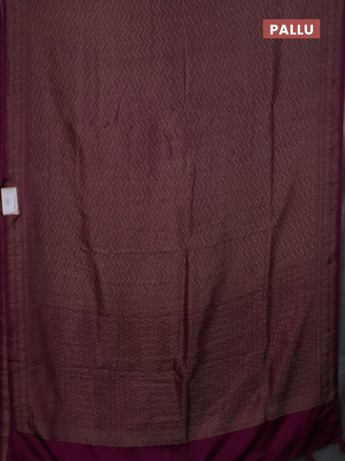Banarasi mushru saree purple with allover thread & zari weaves and woven border - Image 3