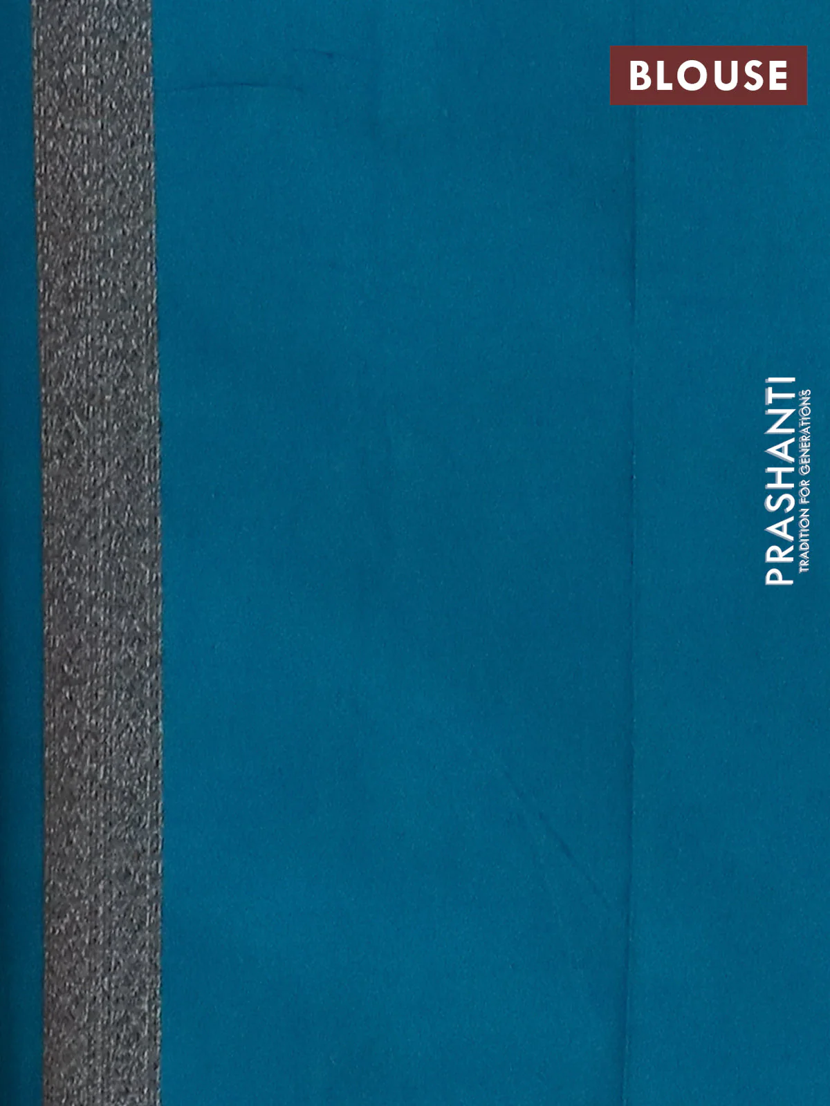 Banarasi mushru saree teal blue with allover thread & zari weaves and woven border - Image 4