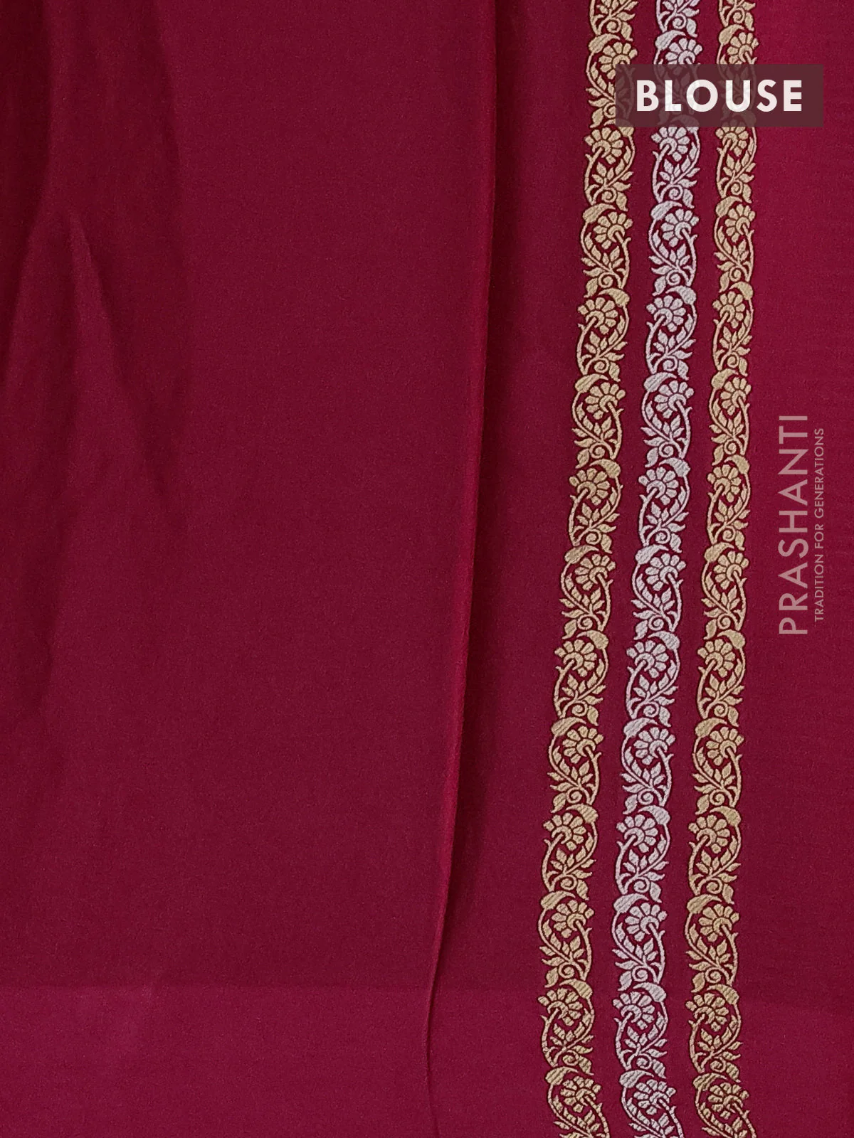 Banarasi mushru silk saree pink with allover stripes pattern & zari buttas and satin border - Image 3