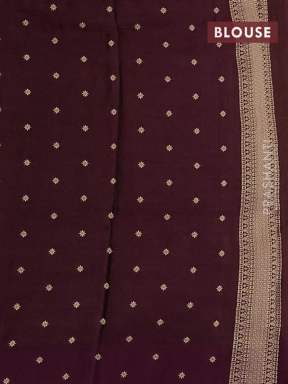 Banarasi mushru silk saree wine shade with allover zari weaves and zari woven border - Image 3