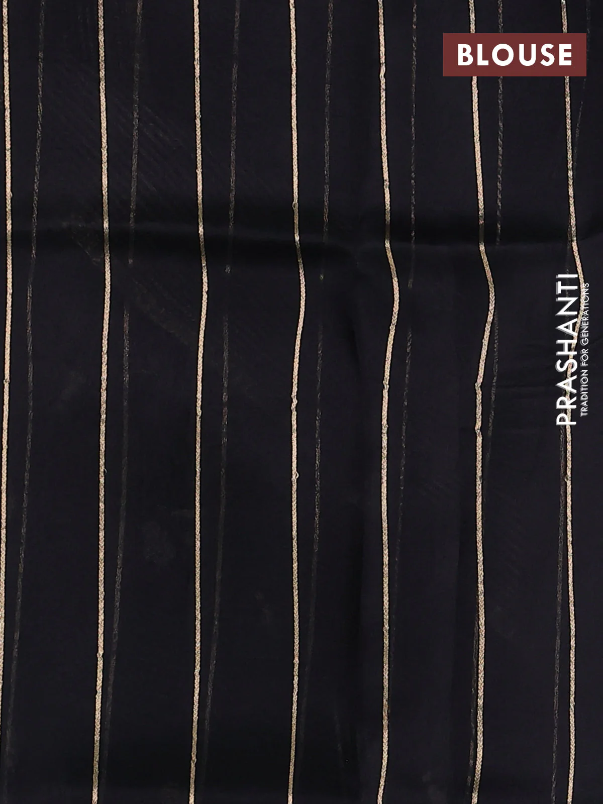 Banarasi organza silk saree black with silver & gold zari woven buttas and simple border - Image 3
