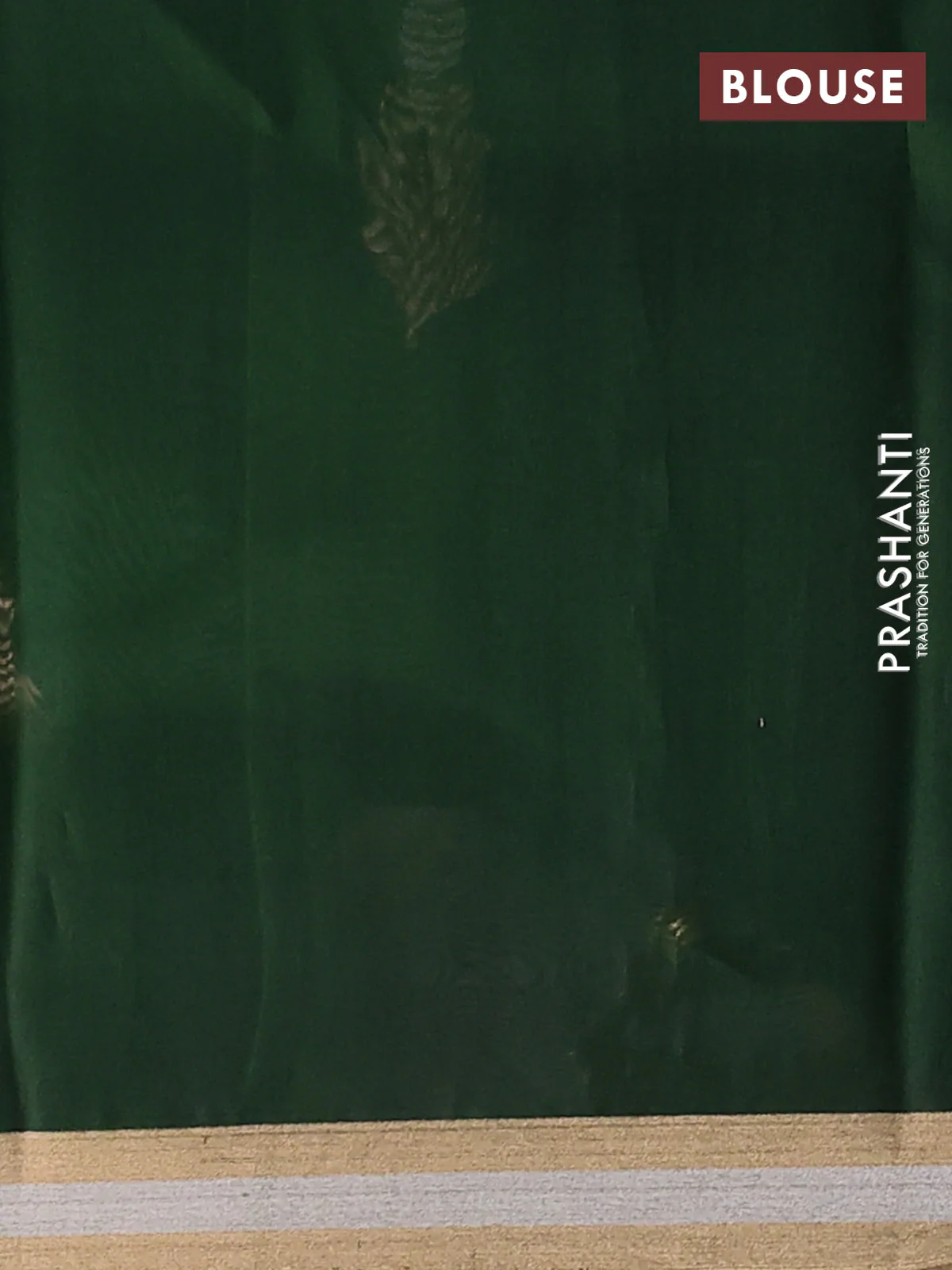 Banarasi organza silk saree bottle green with allover floral zari woven buttas and zari woven border - Image 3