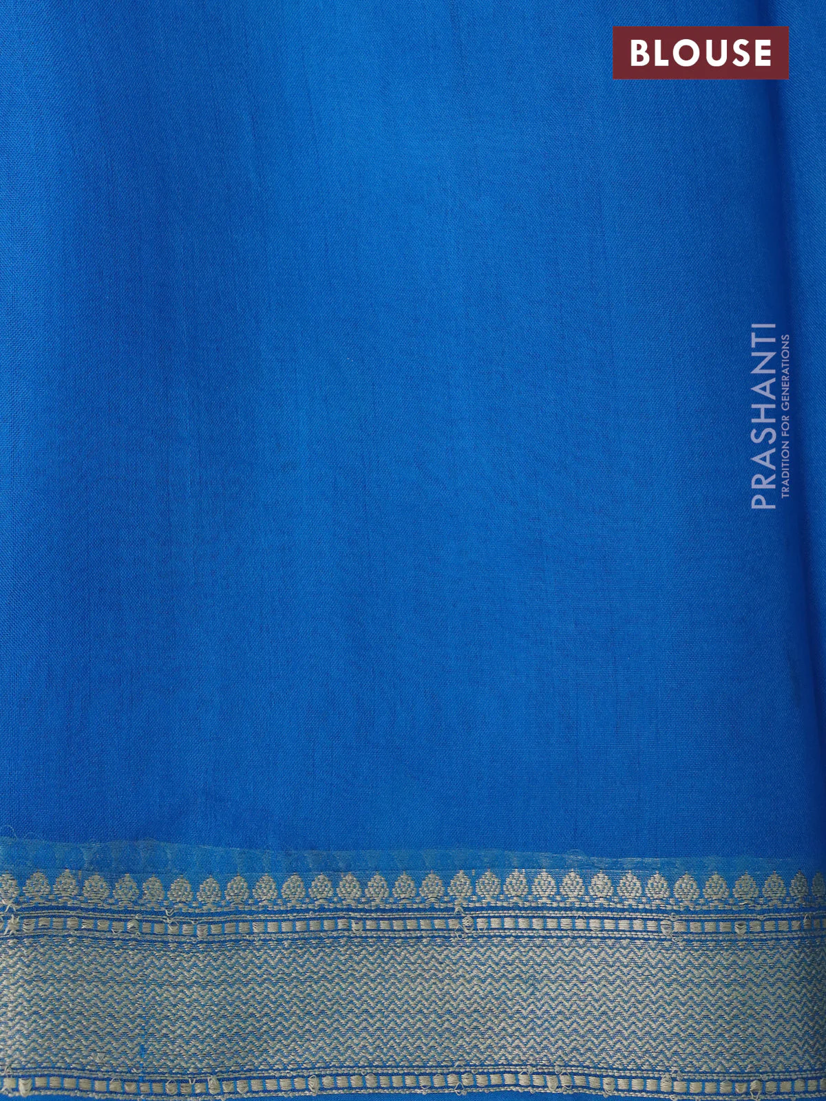 Banarasi organza silk saree cs blue with thread & zari woven buttas and thread & zari woven border - Image 4