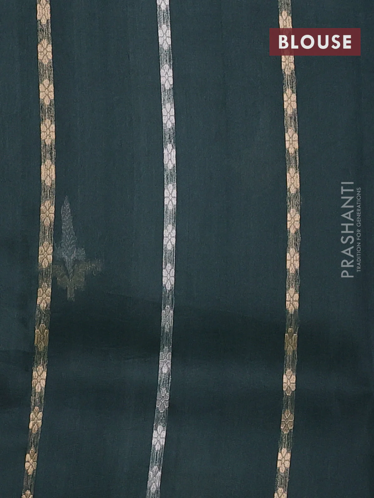 Banarasi organza silk saree dark grey with zari woven buttas and zari woven border - Image 3
