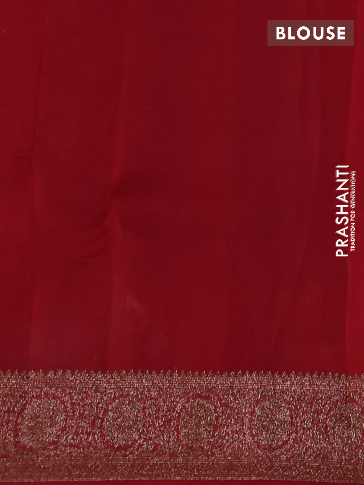 Banarasi organza silk saree deep maroon and red with woven buttas and woven border - Image 3