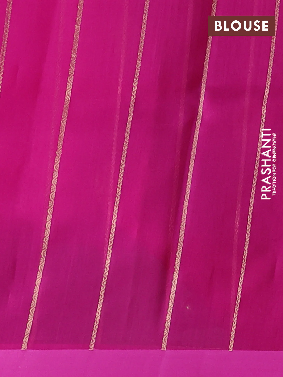 Banarasi organza silk saree magenta pink with allover zari woven buttas and zari woven simple border - Image 3