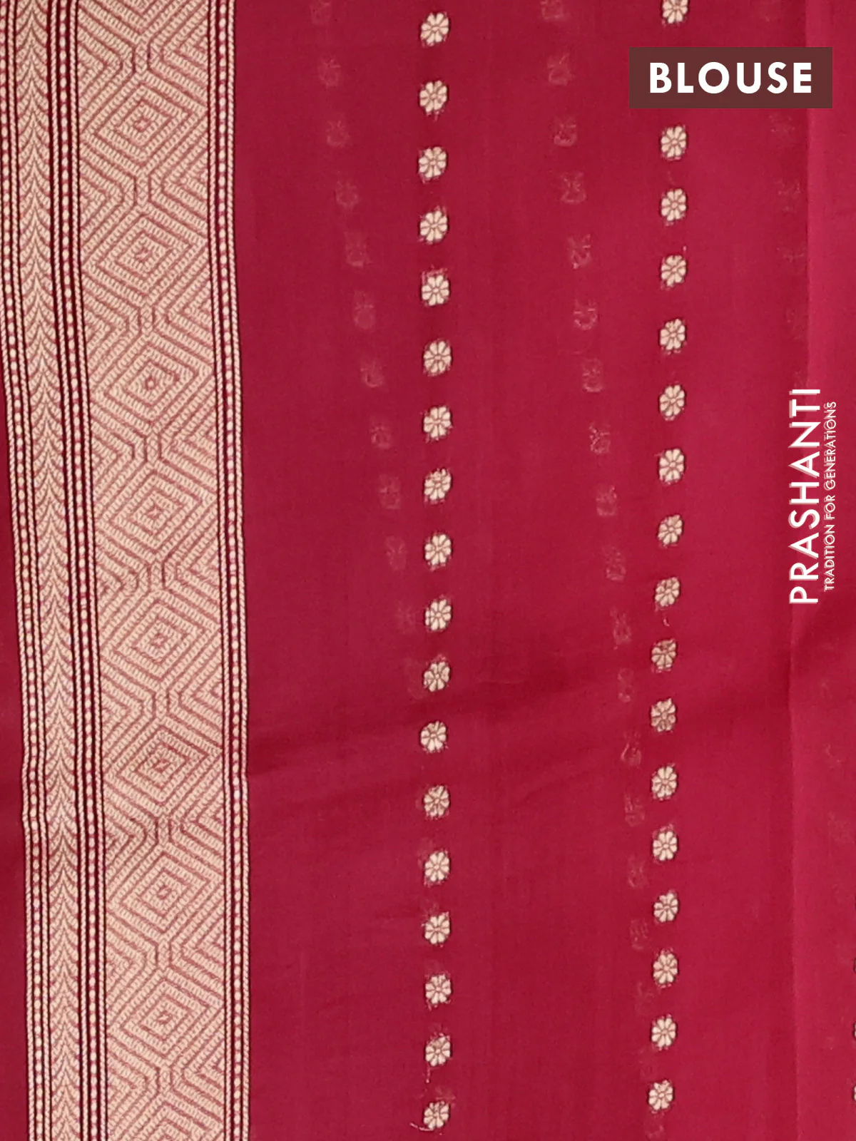 Banarasi organza silk saree maroon with zari woven buttas and piping border - Image 3