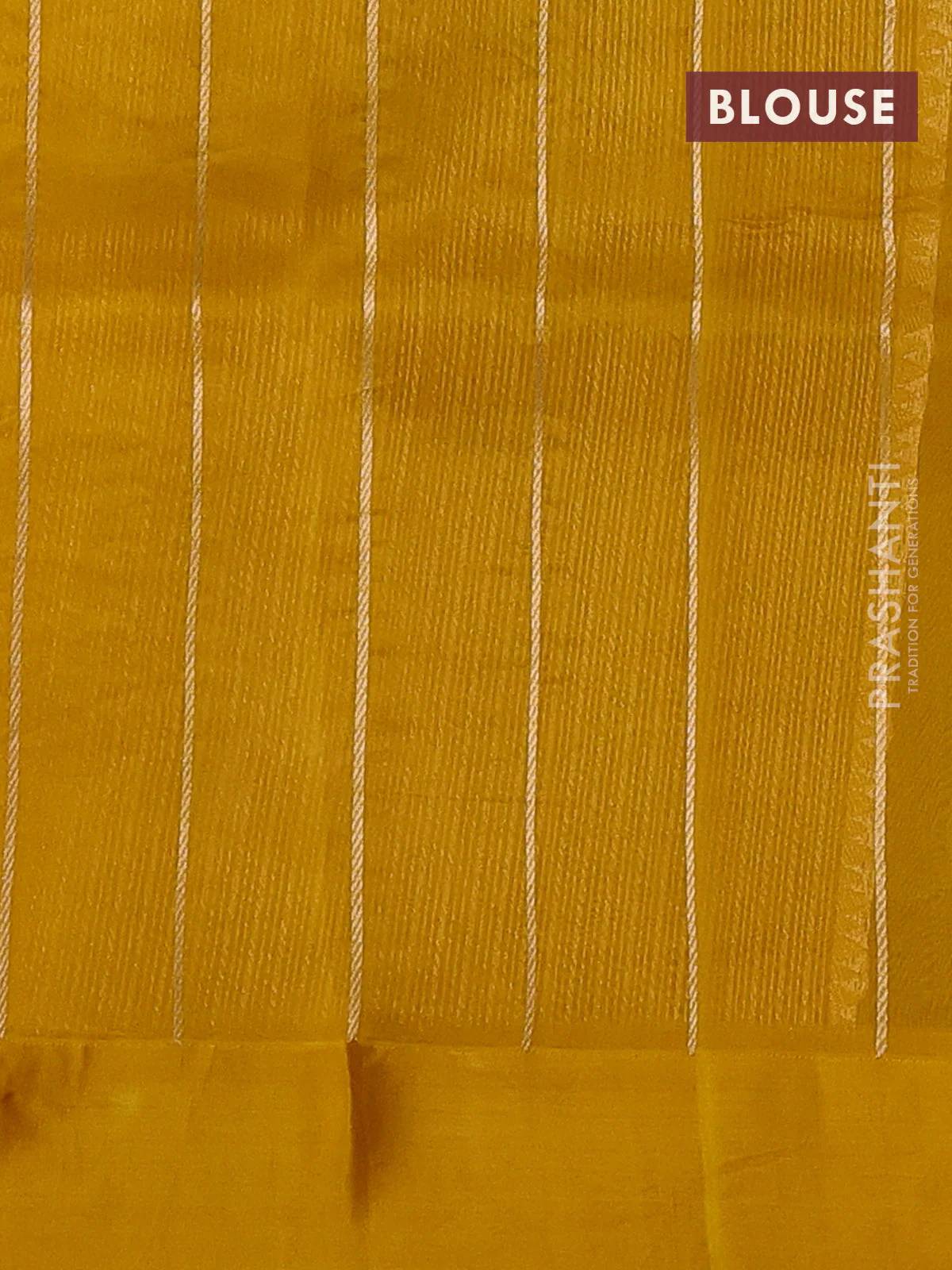 Banarasi organza silk saree mustard yellow with zari woven buttas and simple border - Image 3