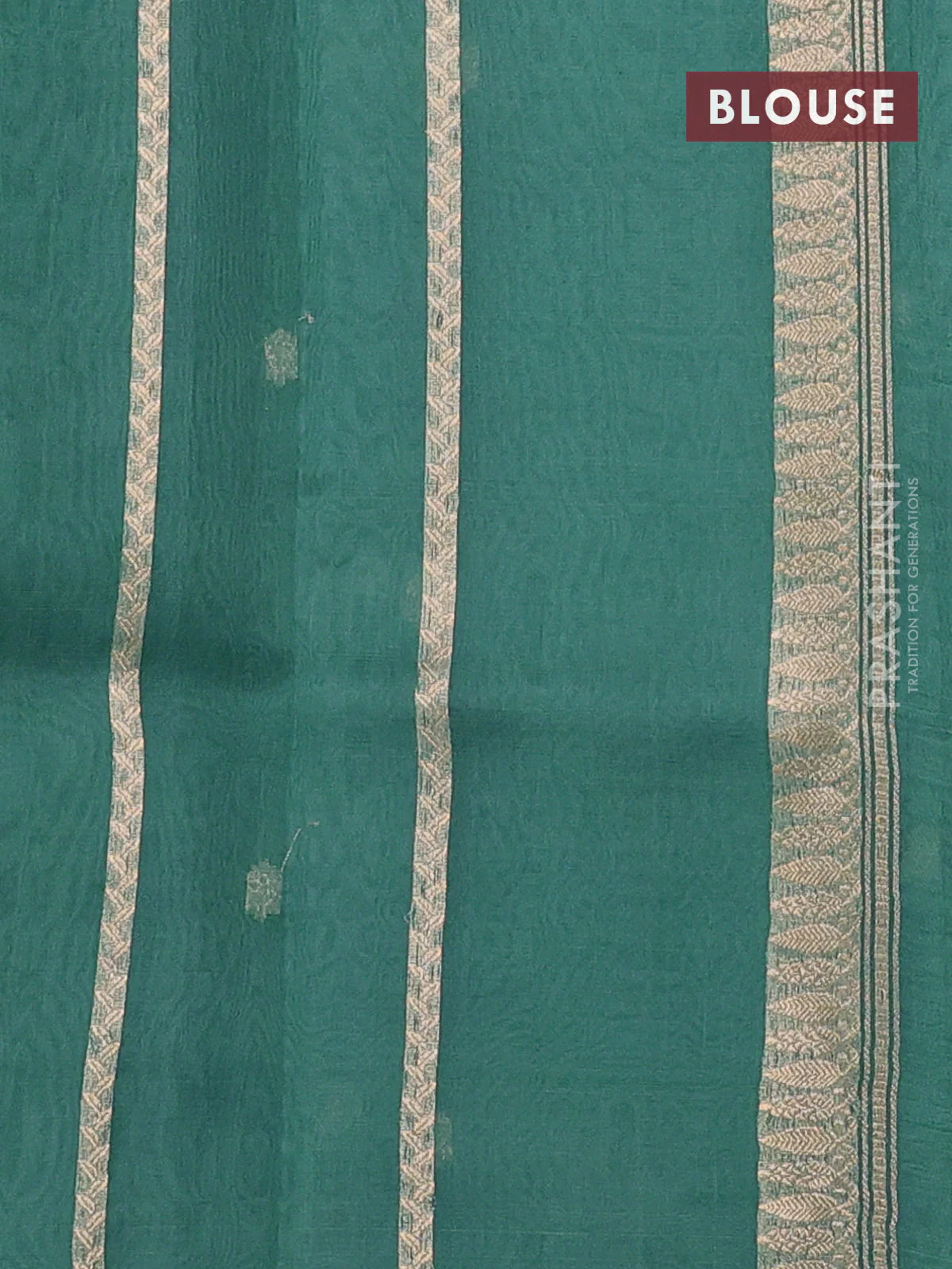 Banarasi organza silk saree pastel green with allover zari woven buttas and zari woven border - Image 3