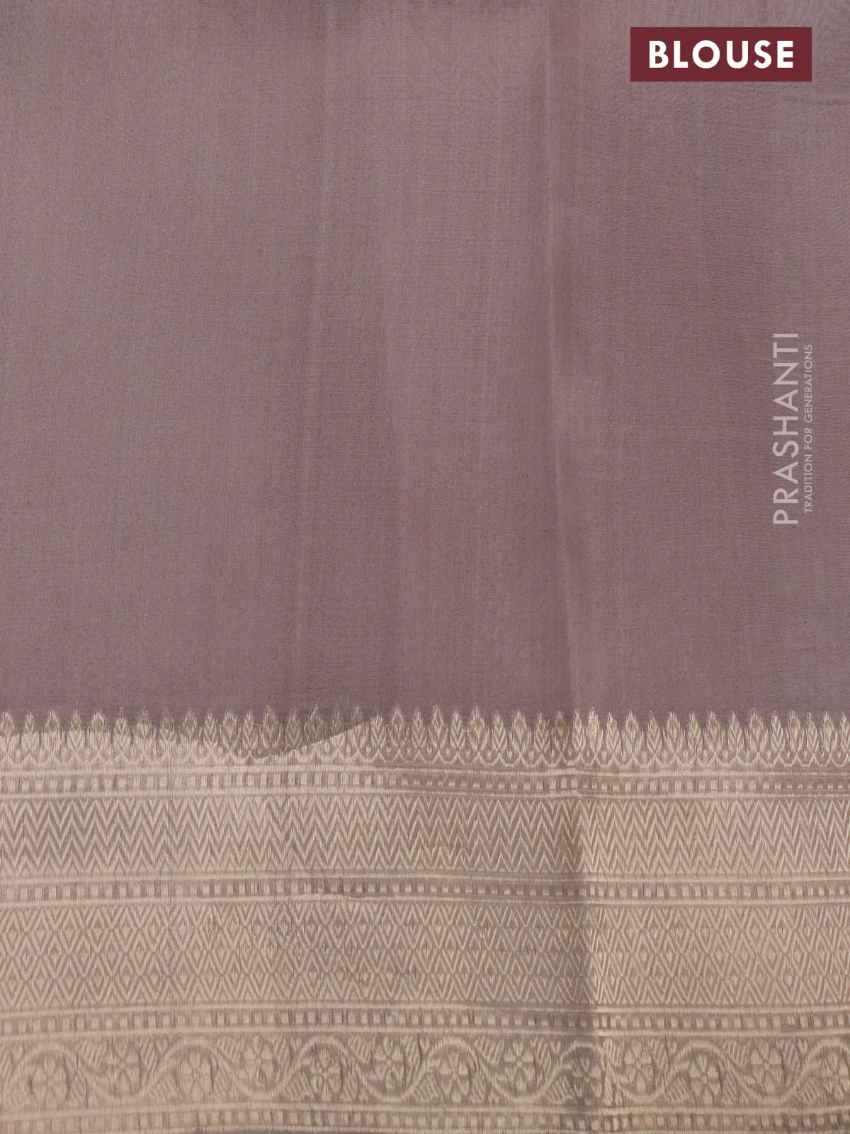Banarasi organza silk saree pastel grey with zari woven buttas and zari woven border - Image 3