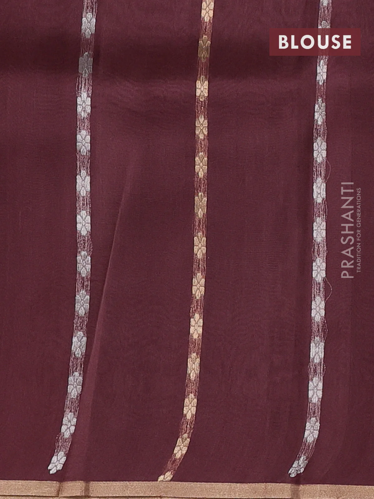 Banarasi organza silk saree pastel maroon with zari woven buttas and zari woven border - Image 3