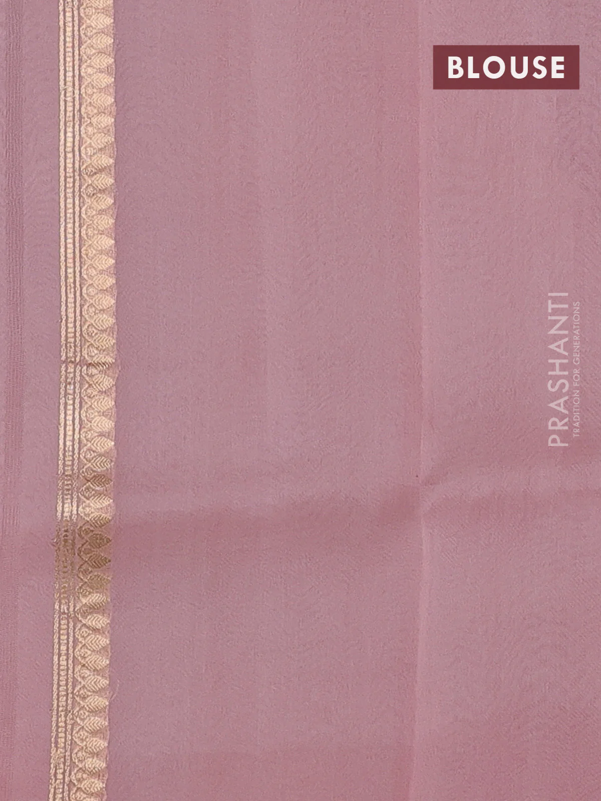 Banarasi organza silk saree pastel pink with allover silver & zari weaves and simple border - Image 3