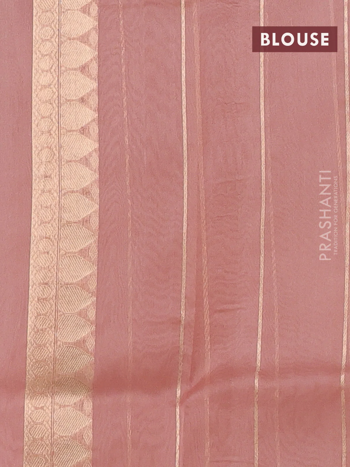Banarasi organza silk saree pastel pink with rudraksha silver & gold zari woven buttas and zari woven border - Image 3