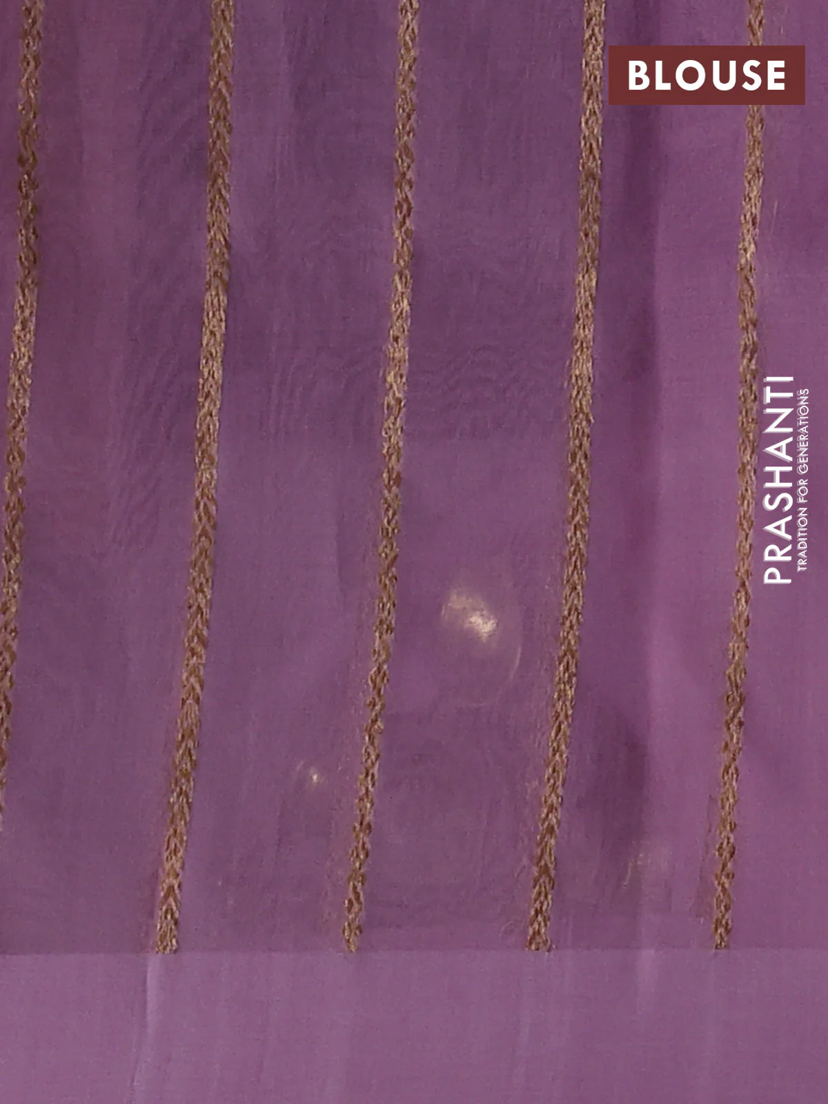 Banarasi organza silk saree pastel purple with allover thread & zari woven buttas and simple border - Image 3