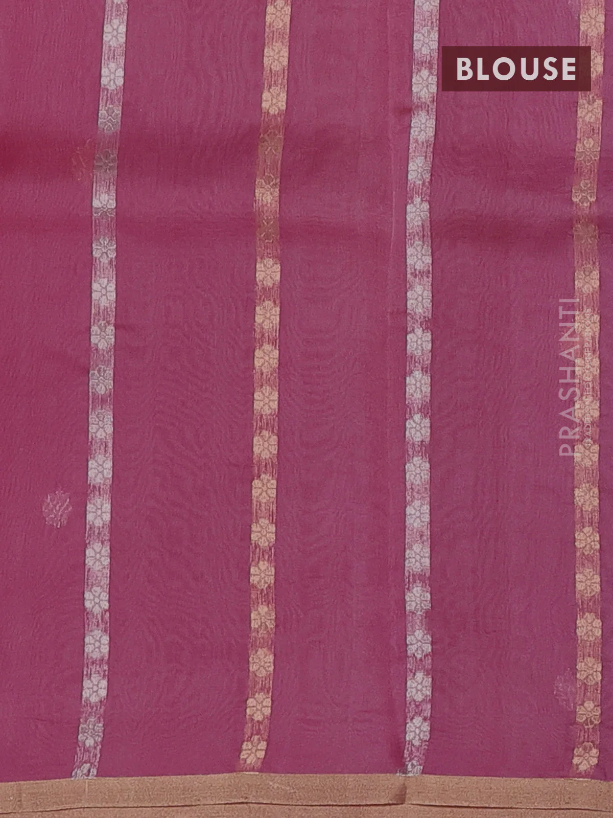 Banarasi organza silk saree peach pink with allover silver & zari weaves and zari woven border - Image 3