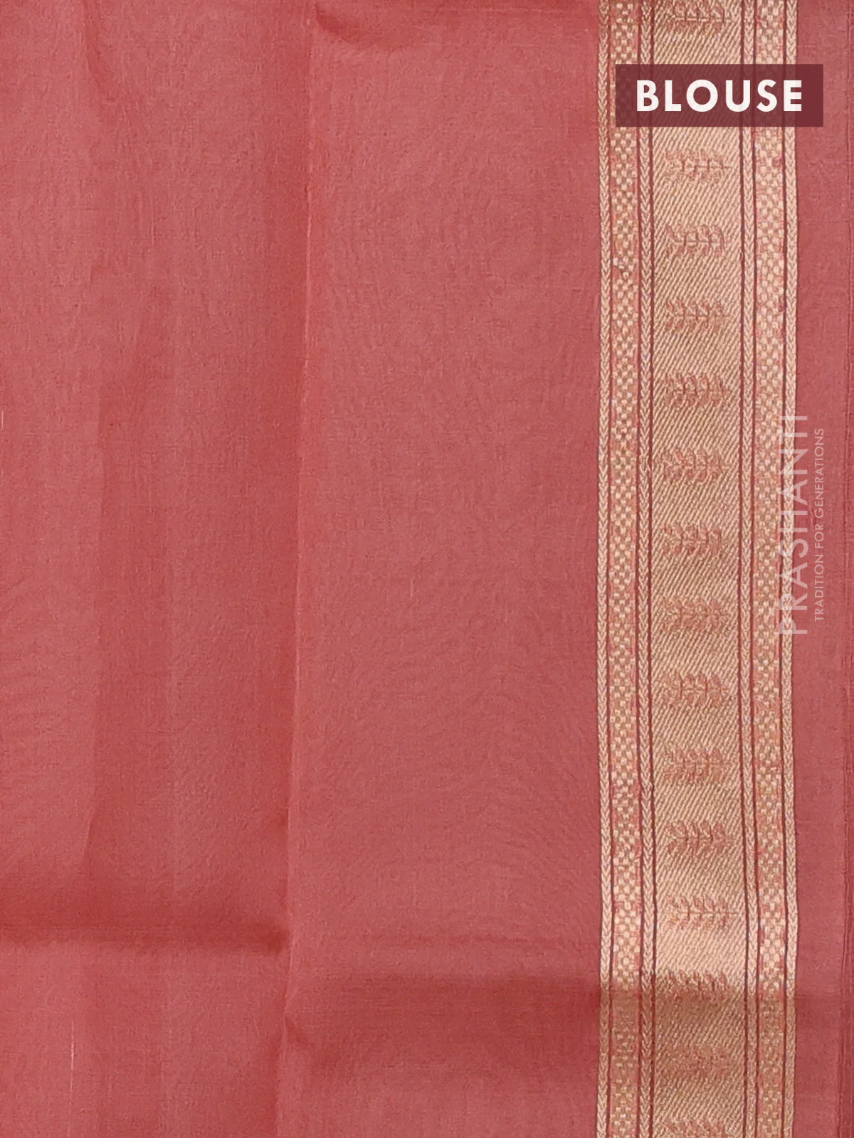 Banarasi organza silk saree peach shade with zari woven buttas and zari woven border - Image 3