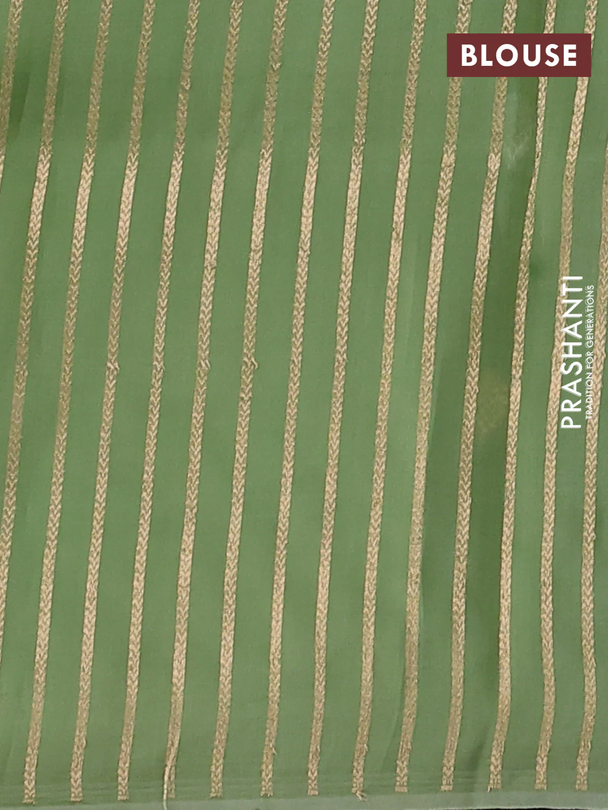 Banarasi organza silk saree pista green with allover zari weaves and piping border - Image 3