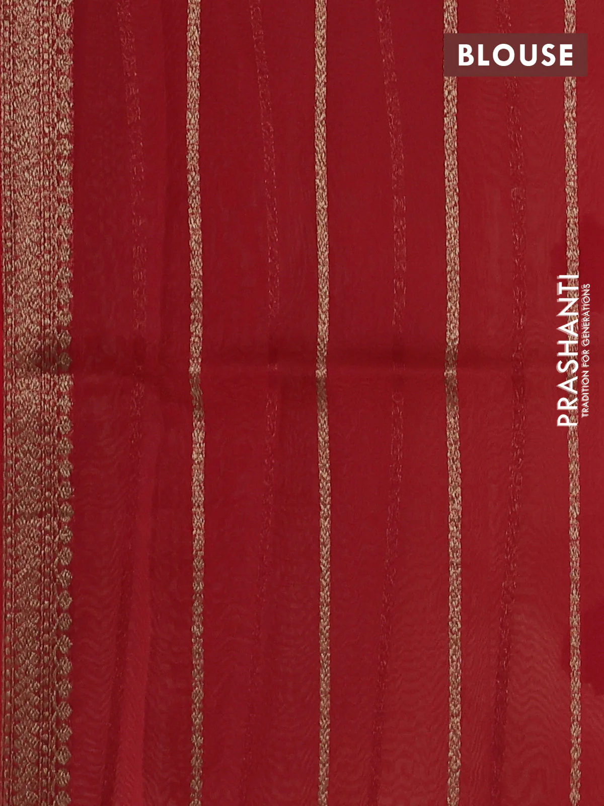 Banarasi organza silk saree sandal and red with woven buttas and woven border - Image 4