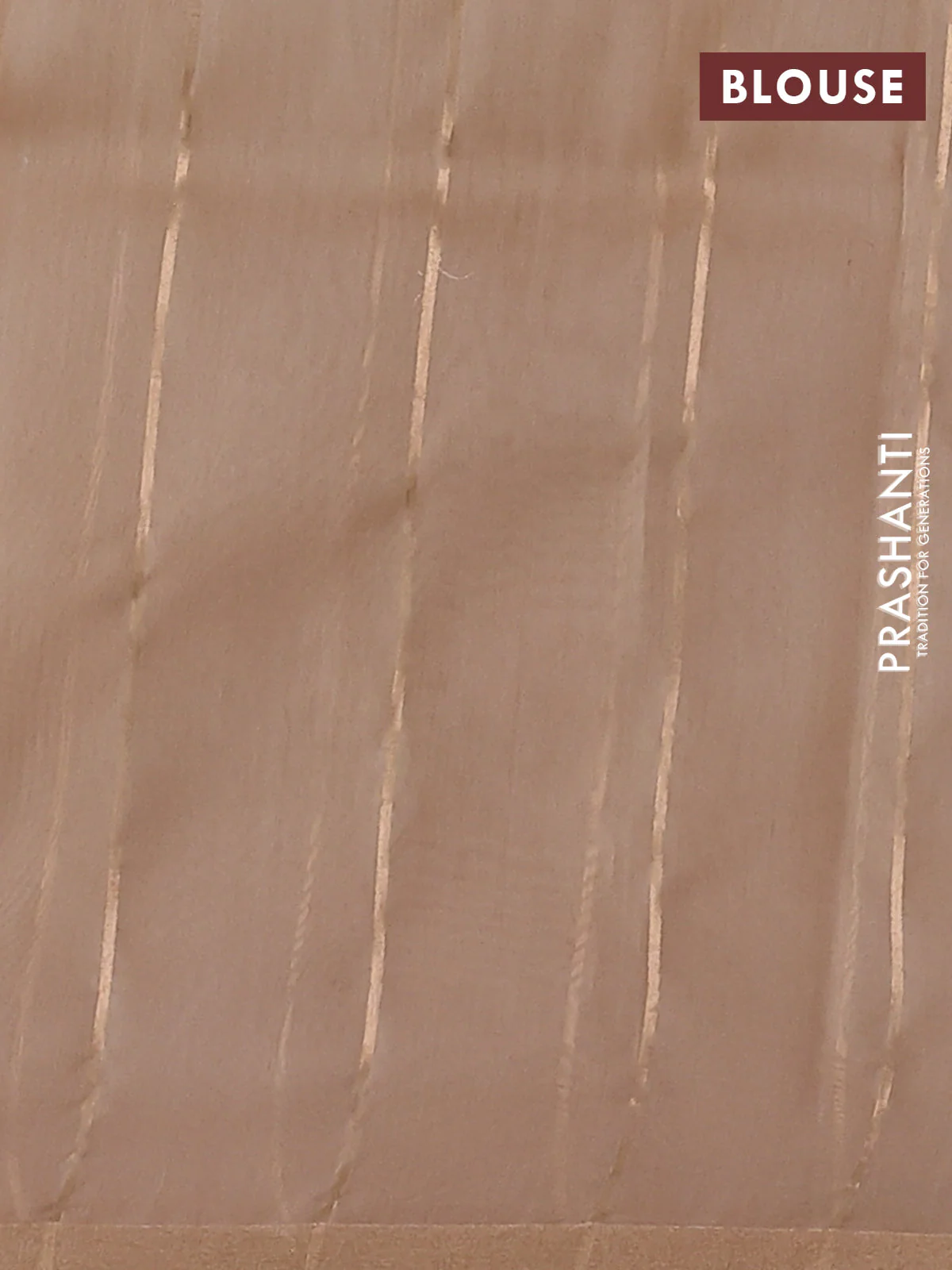 Banarasi organza silk saree sandal with allover zari zig zag pattern and zari woven border - Image 3