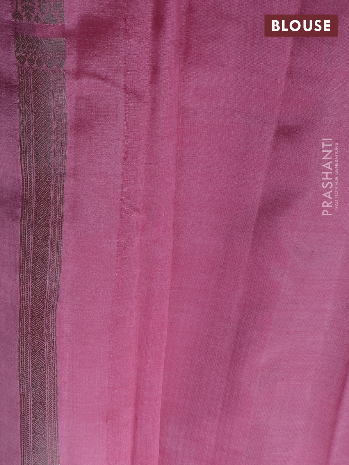 Banarasi poona silk saree dark pink and light pink with silver zari woven buttas and rich zari woven border - Image 4