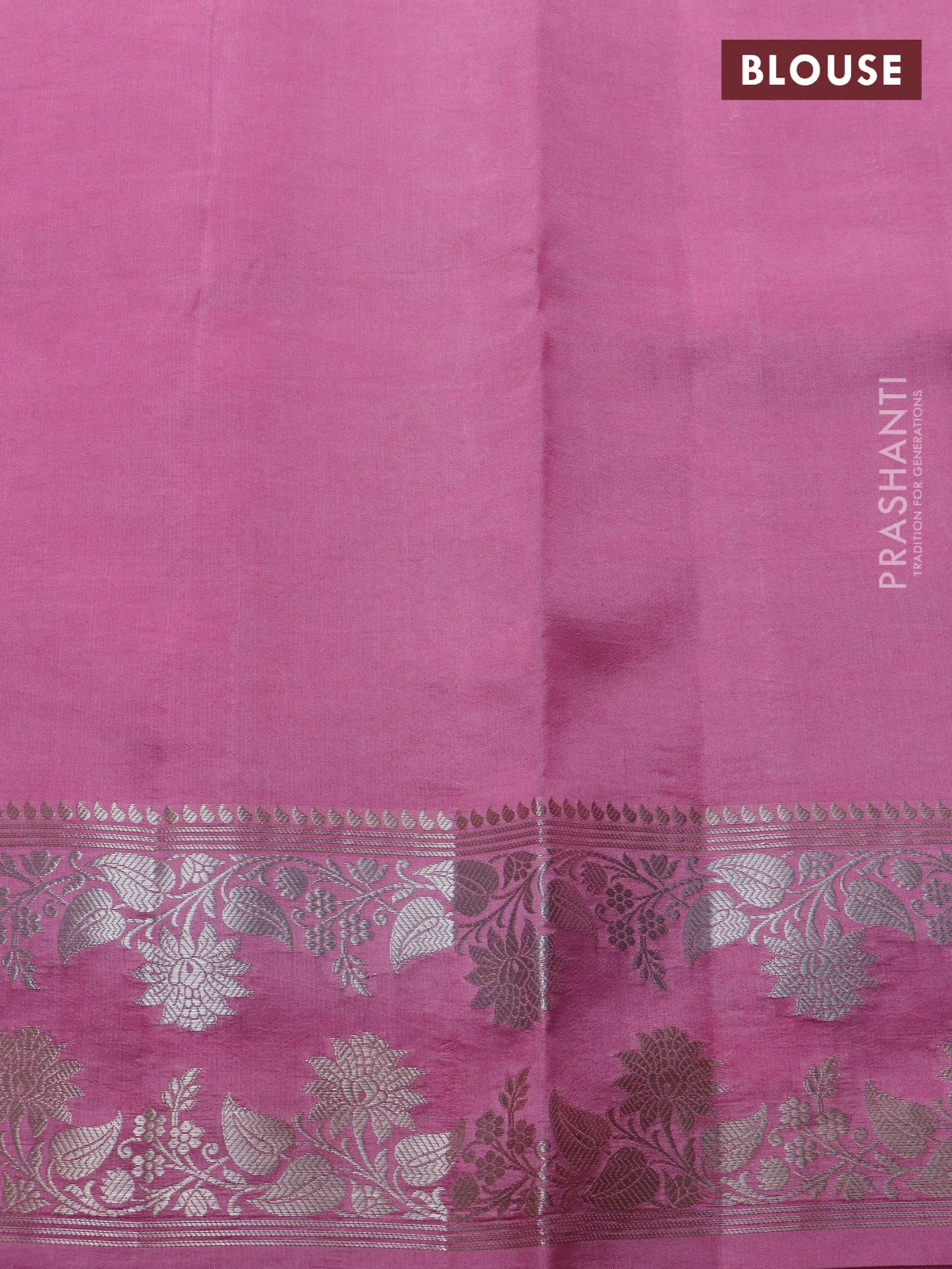 Banarasi poona silk saree dark pink and light pink with zari woven buttas and zari woven border - Image 4