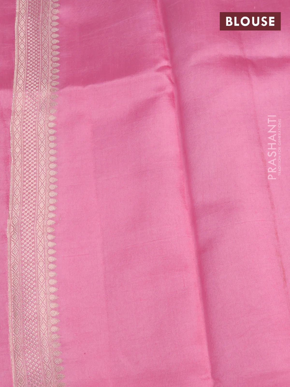 Banarasi poona silk saree dark pink and light pink with zari woven floral buttas and zari woven border - Image 4