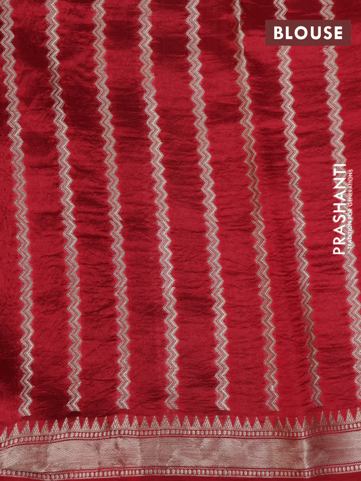 Banarasi poona silk saree green with silver zari woven buttas and silver zari woven border - Image 12