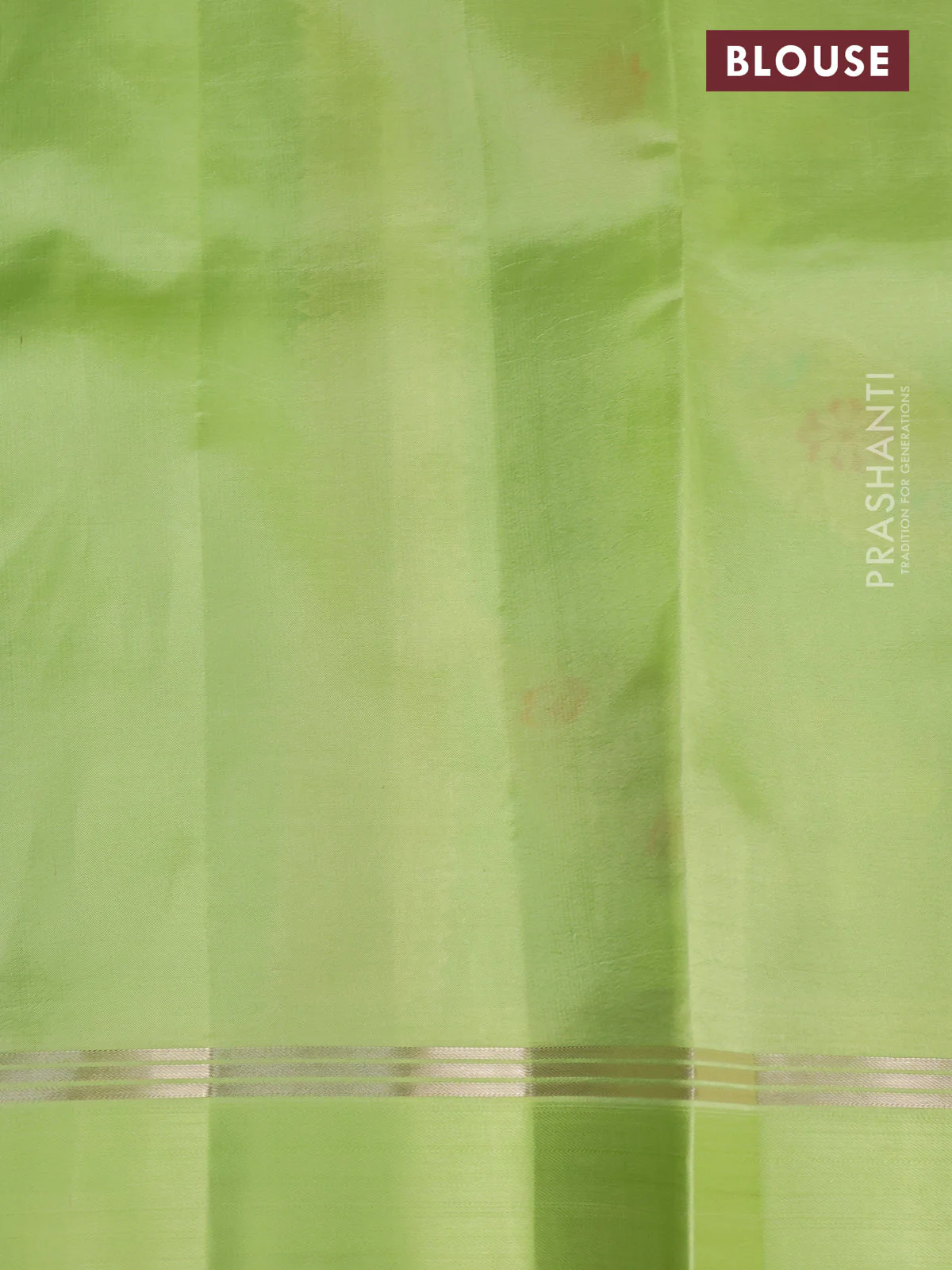 Banarasi poona silk saree green and light green with thread & zari woven geometric buttas and zari woven simple border - Image 3