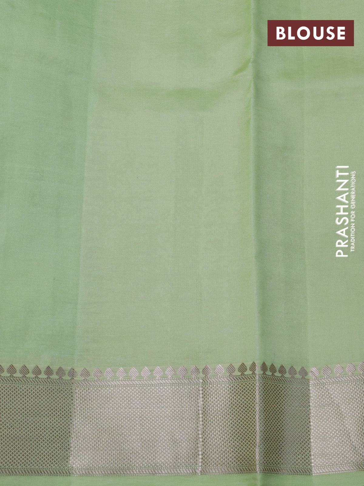 Banarasi poona silk saree green and pista green with allover zari weaves and zari woven border - Image 4