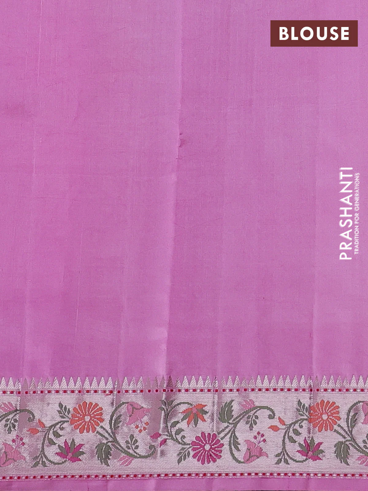 Banarasi poona silk saree magenta pink and light pink with zari woven buttas and thread & zari woven border - Image 4