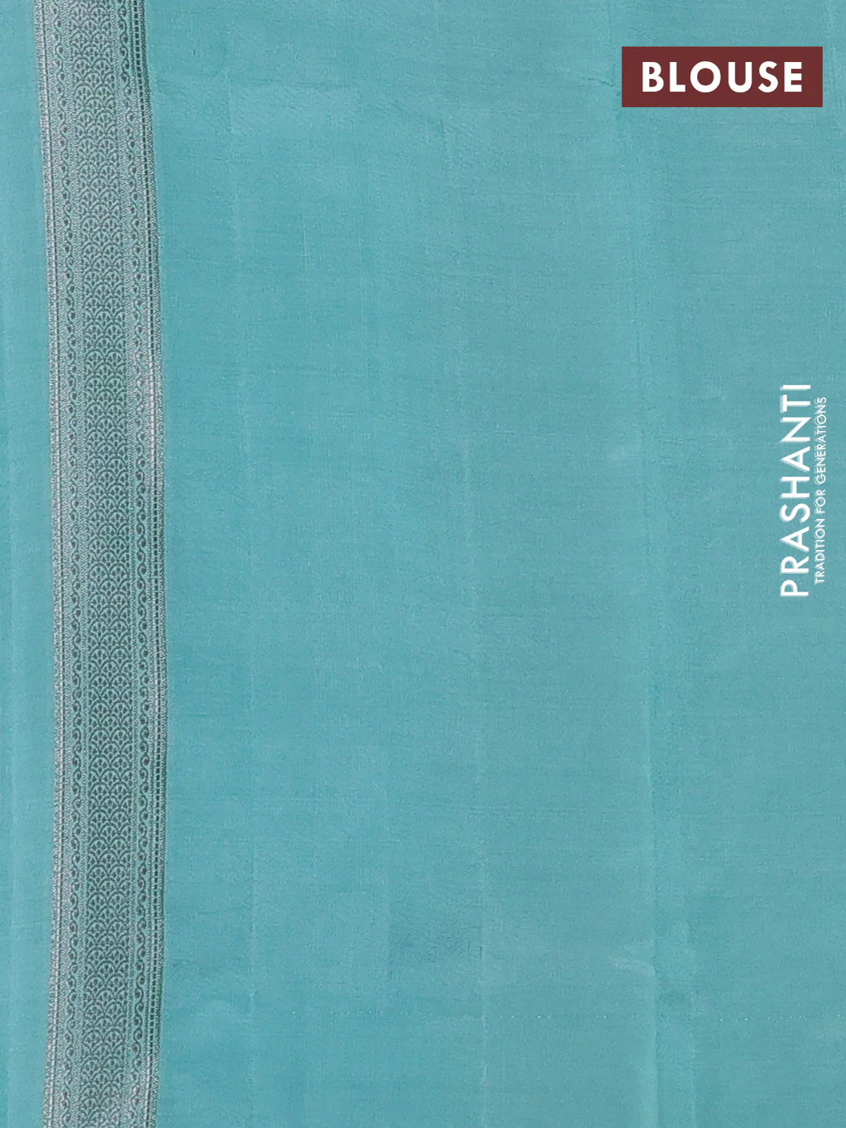 Banarasi poona silk saree peacock blue and teal blue with zari woven buttas and zari woven border - Image 4