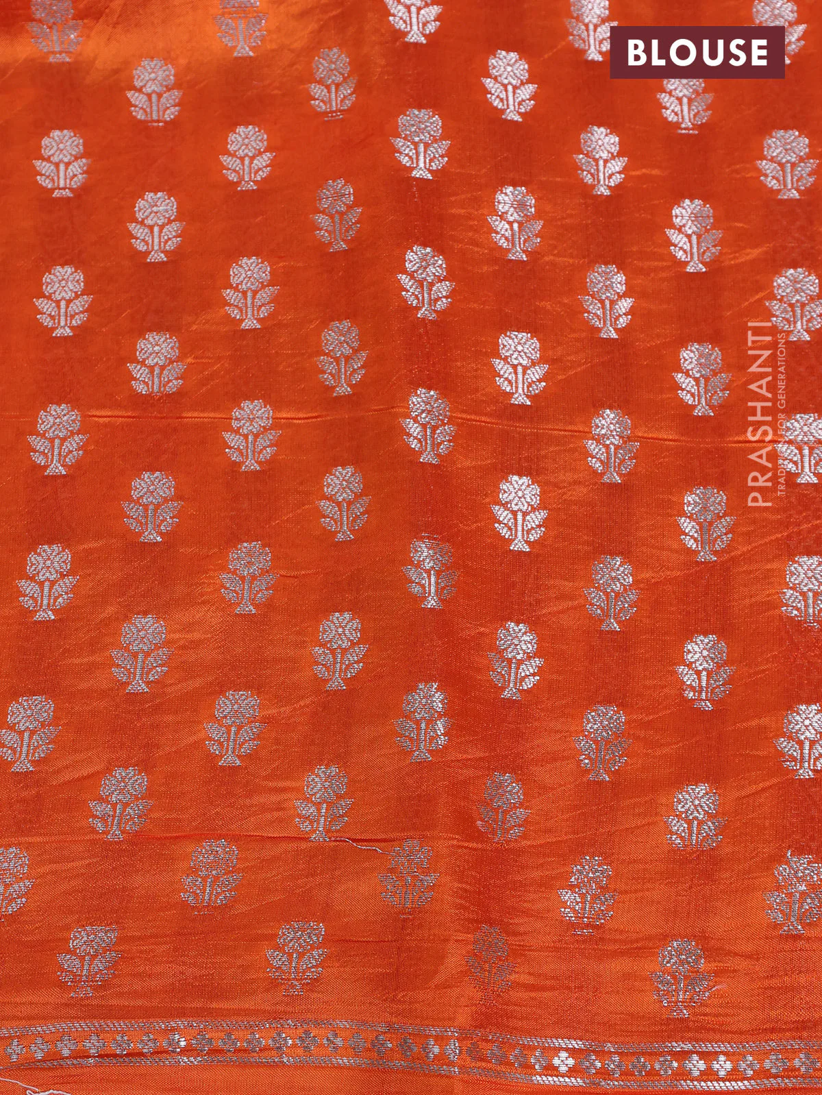 Banarasi poona silk saree pink and orange with zari weaves and zari woven border - Image 9