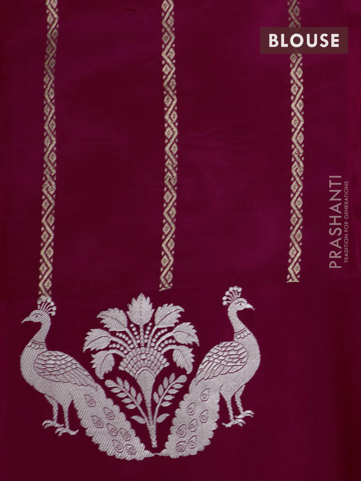Banarasi poona silk saree pink with zari woven buttas and zari woven butta border - Image 4