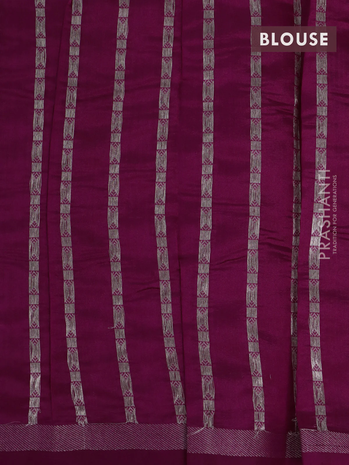 Banarasi poona silk saree pink with zari woven leaf buttas and simple zari border - Image 4