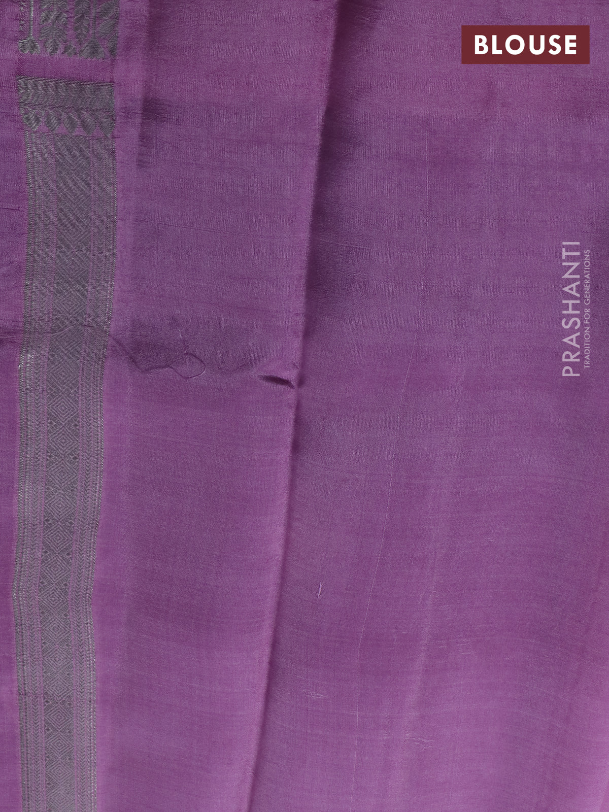 Banarasi poona silk saree purple and lavender with silver zari woven buttas and rich zari woven border - Image 4