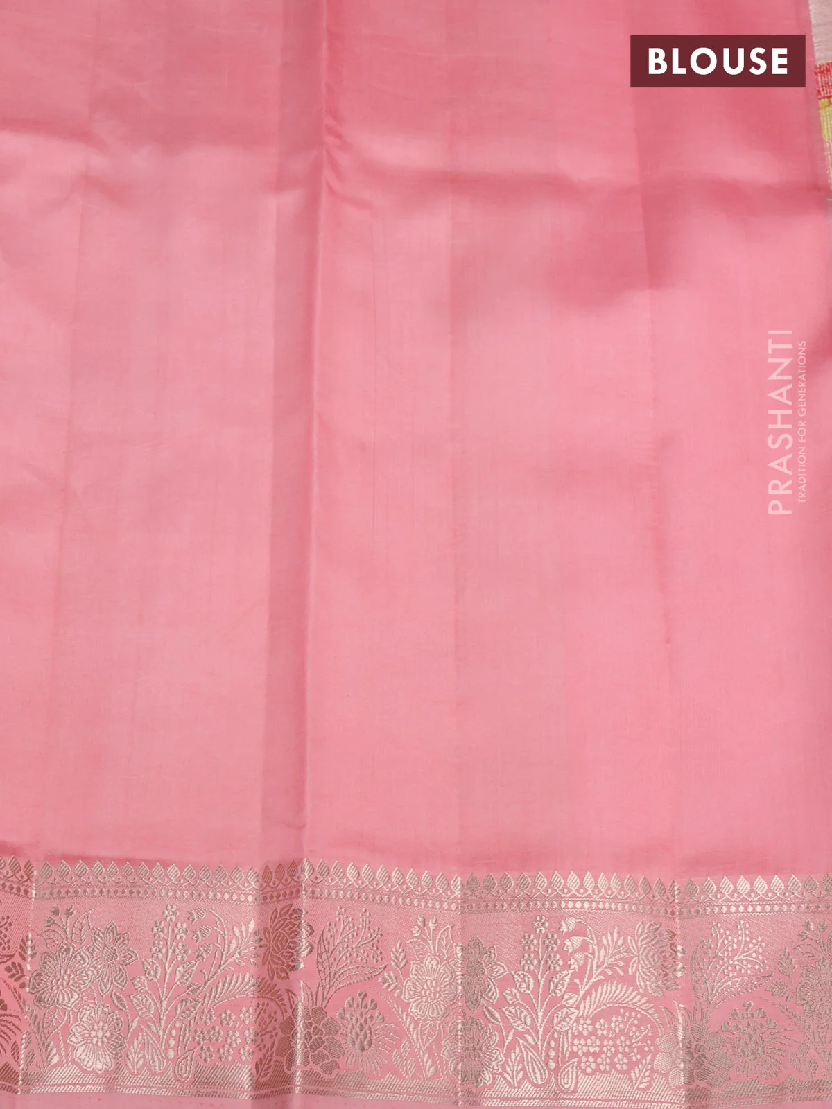 Banarasi poona silk saree red and peach orange with thread & zari woven buttas and zari woven border - Image 4