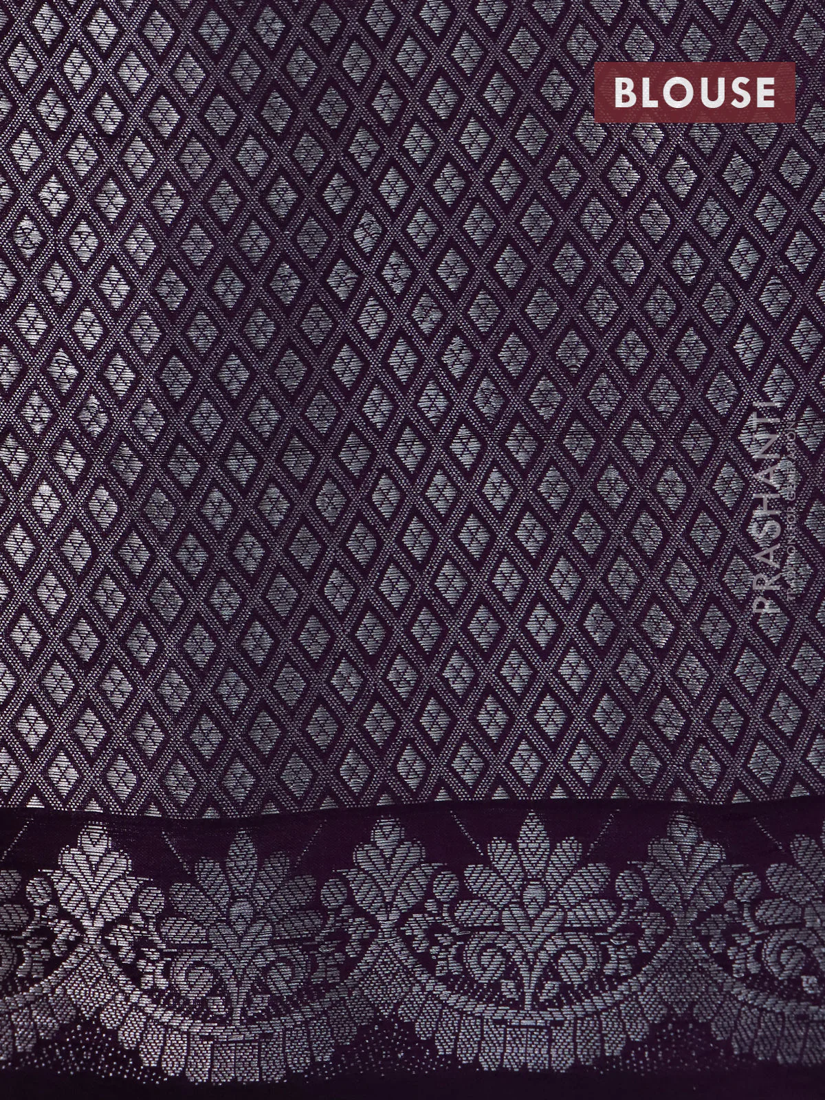 Banarasi poona silk saree teal green with silver zari woven floral buttas and silver zari woven border - Image 4