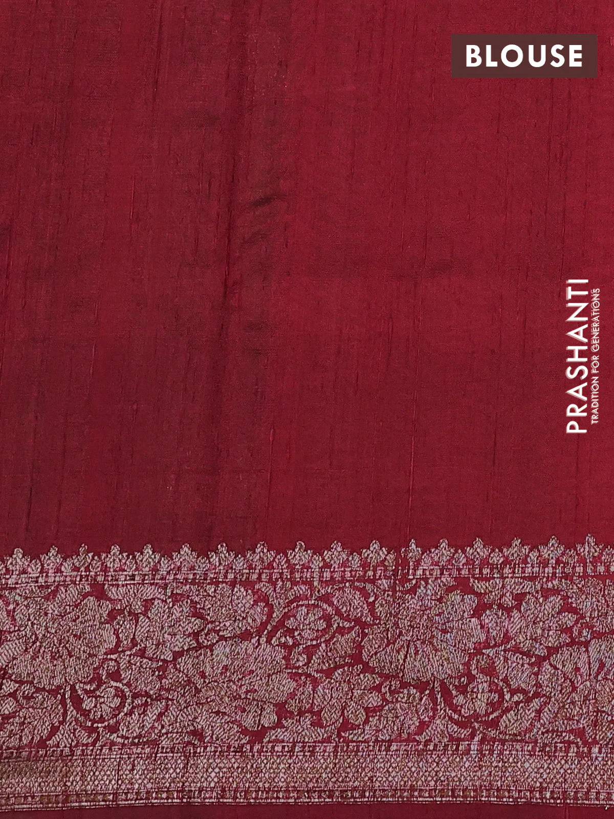 Banarasi raw silk saree green and maroon with thread & zari woven buttas and woven border - Image 3