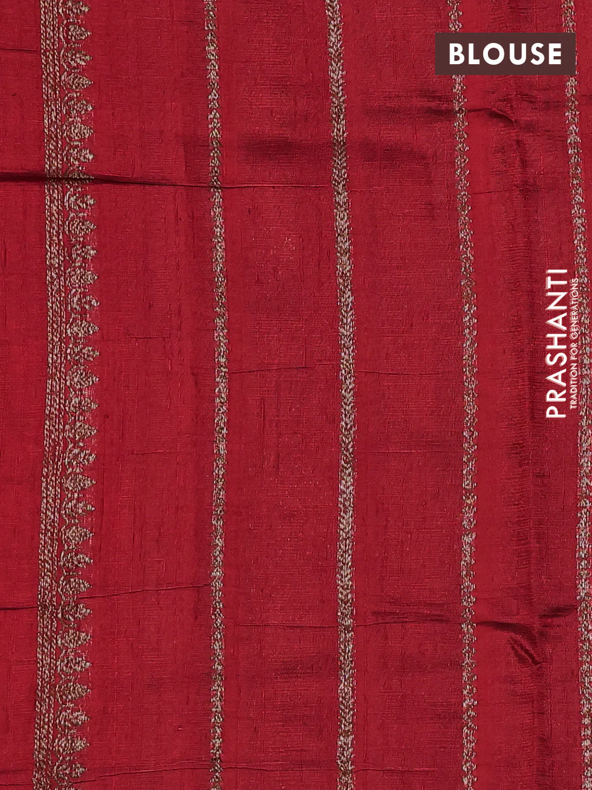 Banarasi raw silk saree green and red with thread & zari woven buttas and woven border - Image 3